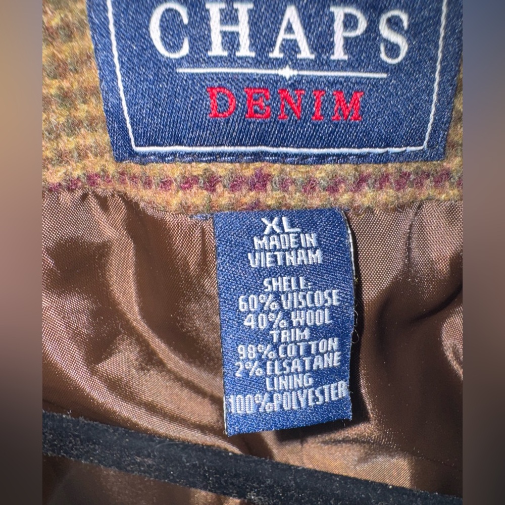 Classic Chaps XL Wool and Corduroy riding vest - Picture 2 of 15